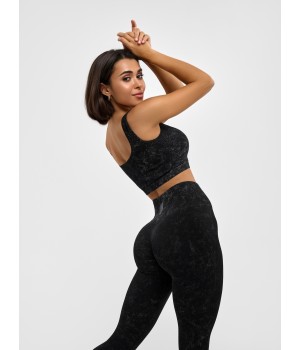 Лосины бесшовные Marble Leggings "Black"
