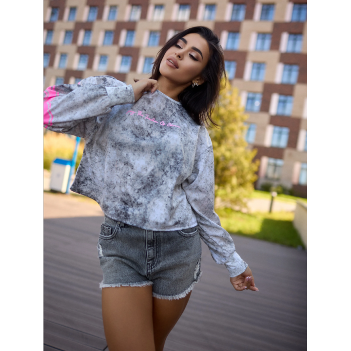 Укороченный рашгард Bona Fide: Oversize Crop Longsleeve "Sexy Club"