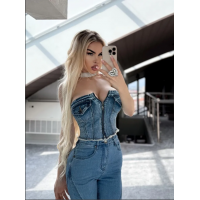 Топ Denim Bandeau "Light Blue"